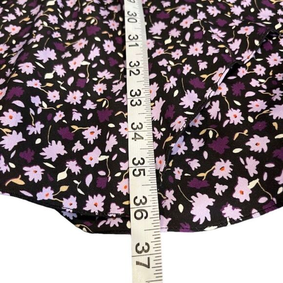 Chinti & Parker Gabriel Floral Mini Dress Black and Purple Wrap Look Size 6 - Picture 12 of 13